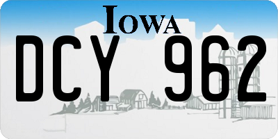 IA license plate DCY962