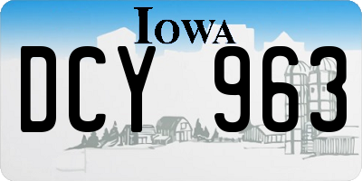 IA license plate DCY963