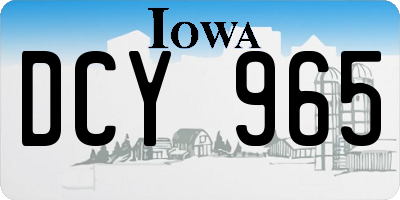 IA license plate DCY965