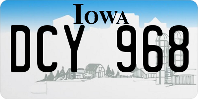 IA license plate DCY968
