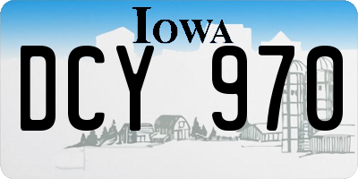 IA license plate DCY970