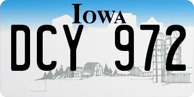 IA license plate DCY972
