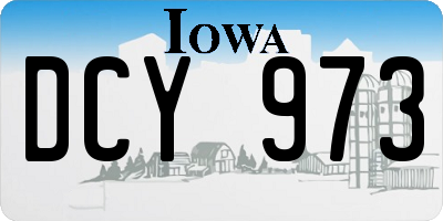 IA license plate DCY973