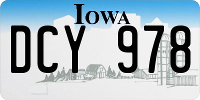 IA license plate DCY978