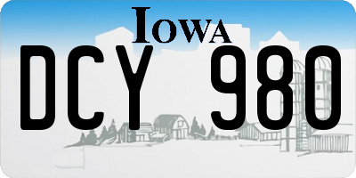 IA license plate DCY980