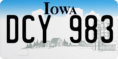 IA license plate DCY983