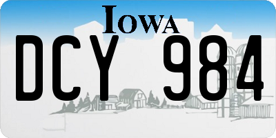 IA license plate DCY984