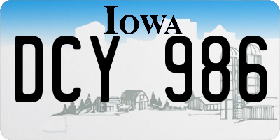 IA license plate DCY986