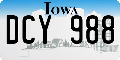 IA license plate DCY988