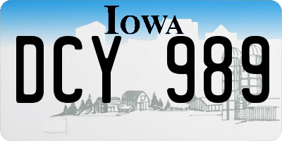 IA license plate DCY989