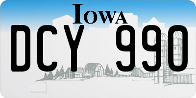 IA license plate DCY990