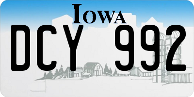 IA license plate DCY992