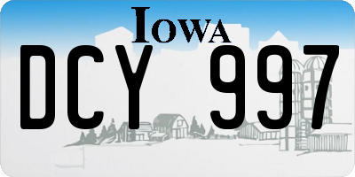 IA license plate DCY997