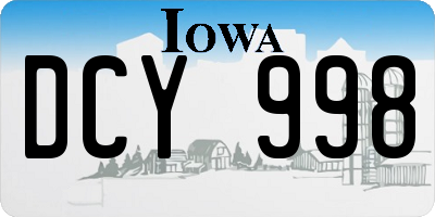 IA license plate DCY998