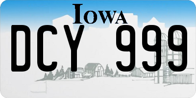 IA license plate DCY999
