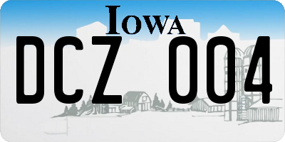IA license plate DCZ004