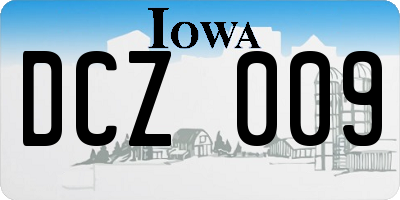 IA license plate DCZ009