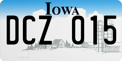 IA license plate DCZ015