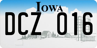IA license plate DCZ016