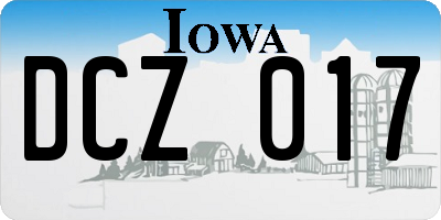 IA license plate DCZ017