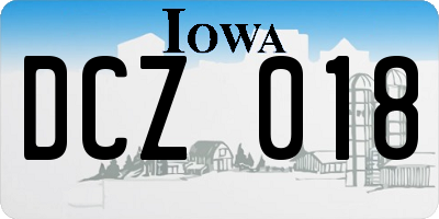 IA license plate DCZ018