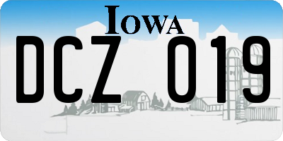 IA license plate DCZ019