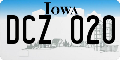 IA license plate DCZ020