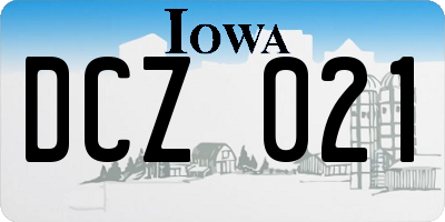 IA license plate DCZ021