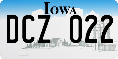 IA license plate DCZ022