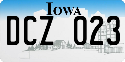 IA license plate DCZ023