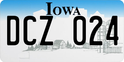 IA license plate DCZ024