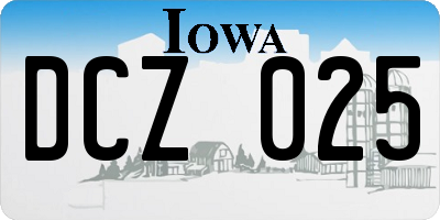 IA license plate DCZ025
