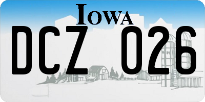 IA license plate DCZ026