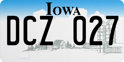 IA license plate DCZ027
