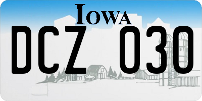 IA license plate DCZ030