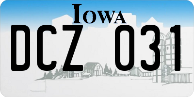 IA license plate DCZ031