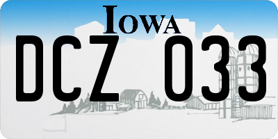 IA license plate DCZ033