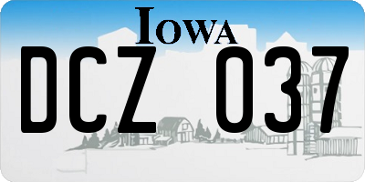 IA license plate DCZ037