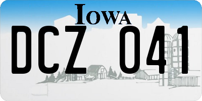 IA license plate DCZ041