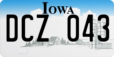 IA license plate DCZ043