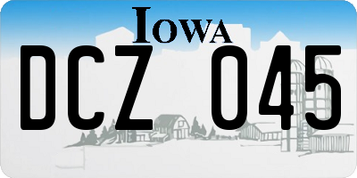 IA license plate DCZ045