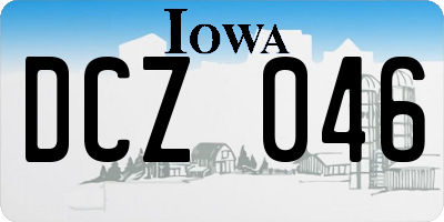 IA license plate DCZ046