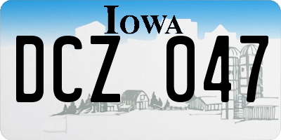 IA license plate DCZ047