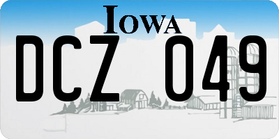 IA license plate DCZ049
