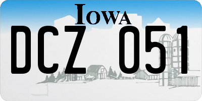 IA license plate DCZ051