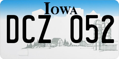 IA license plate DCZ052