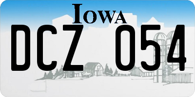 IA license plate DCZ054