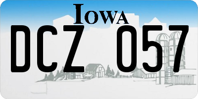 IA license plate DCZ057