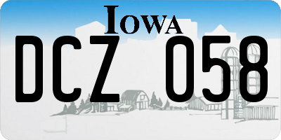 IA license plate DCZ058