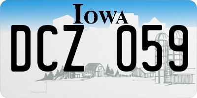 IA license plate DCZ059